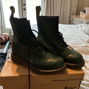 Dr. Martens Forest Green Leather Boots